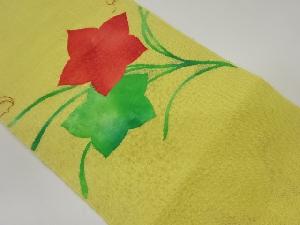 未使用品　紗紬紙布桔梗模様織出し名古屋帯